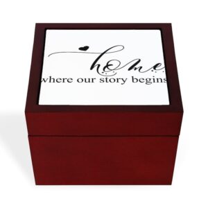 "Home Is Where Our Story Begins" Keepsake Box | Elegant Storage for Cherished Memories | Best for Gifts & Storage | Best for Gifts & Storage