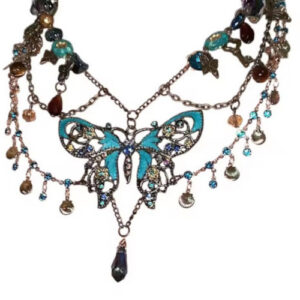 "Butterfly Pendant Tassels Waist Jewelry | Dainty Butterfly Pendant Multi-Layer Waist Chain | Elegant Beaded Body Chain"