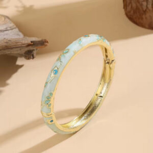 FTCY Vintage Small Flower Ethnic Style Cloisonné Bracelet – Elegant Women's Bangle Jewelry Gift