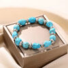 Bohemian Natural Turquoise Stone Bead Bracelet – Handmade Irregular Healing Jewelry for Men & Women - Image 2