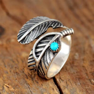 "Bohemian Ethnic Style Faux Turquoise Adjustable Ring | Creative Retro Open Ring for Women | Statement Party Jewelry Accessory"
