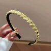 AISHG Woven Fabric Headband | Solid Thin Anti-Slip Bohemian Headband | Double Bandwidth Bezel Hoop for Girls & Women - Image 2