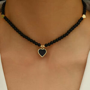 Bohemian Handmade Beaded Heart-Shaped Necklace | Unique Vacation Accessory for Women