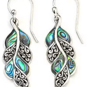 Boho Ethnic Peacock Feather Drop Earrings | Tribal Jewelry with Carved Metal, Blue Painting & Epoxy Dangle Earrings for Women