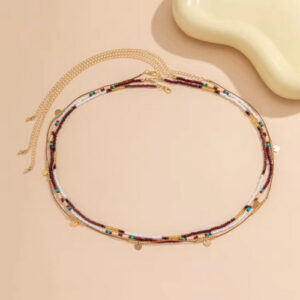 "Lacteo Bohemia Seed Beads Waist Chain - Tiny Acrylic Multilayer Belly Body Chain for Women | Sexy Jewelry for Beach, Summer, & Parties"