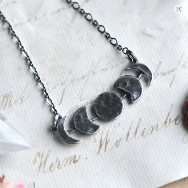 Celestial Moon Phase Choker Necklace – Vintage Boho Luna Jewelry - Image 2