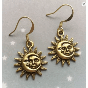 Boho Sun & Moon Dangle Earrings – Retro Celestial Statement Jewelry