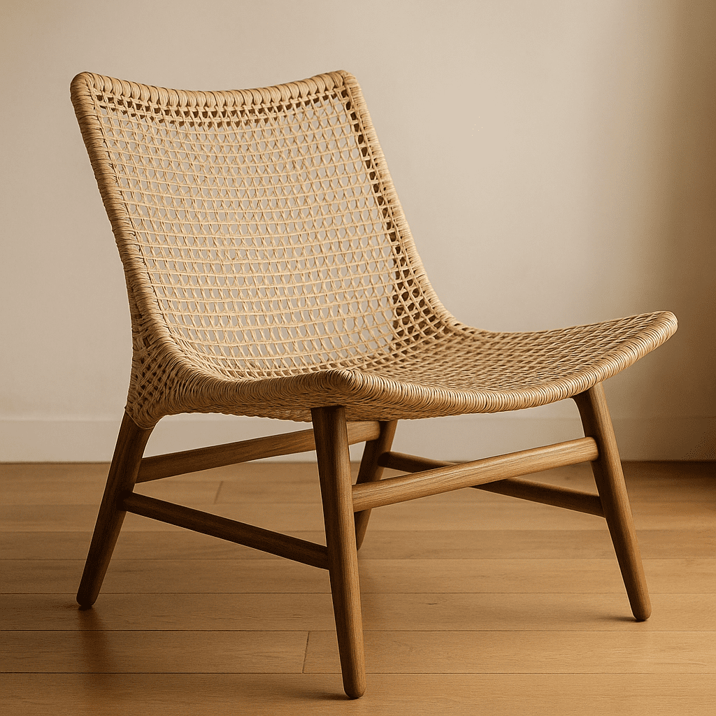 Airwoven Chair with a sleek, minimalist design featuring a woven seat and backrest made from lightweight materials, set against a neutral background.